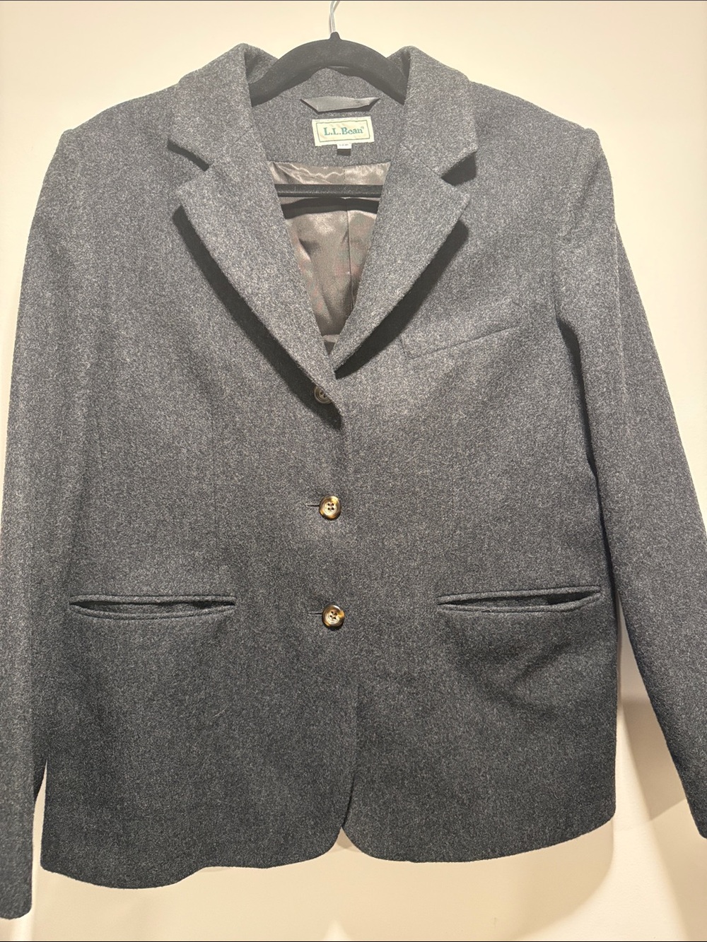 L.L. Bean Women's Charcoal Gray Wool-Blend Blazer